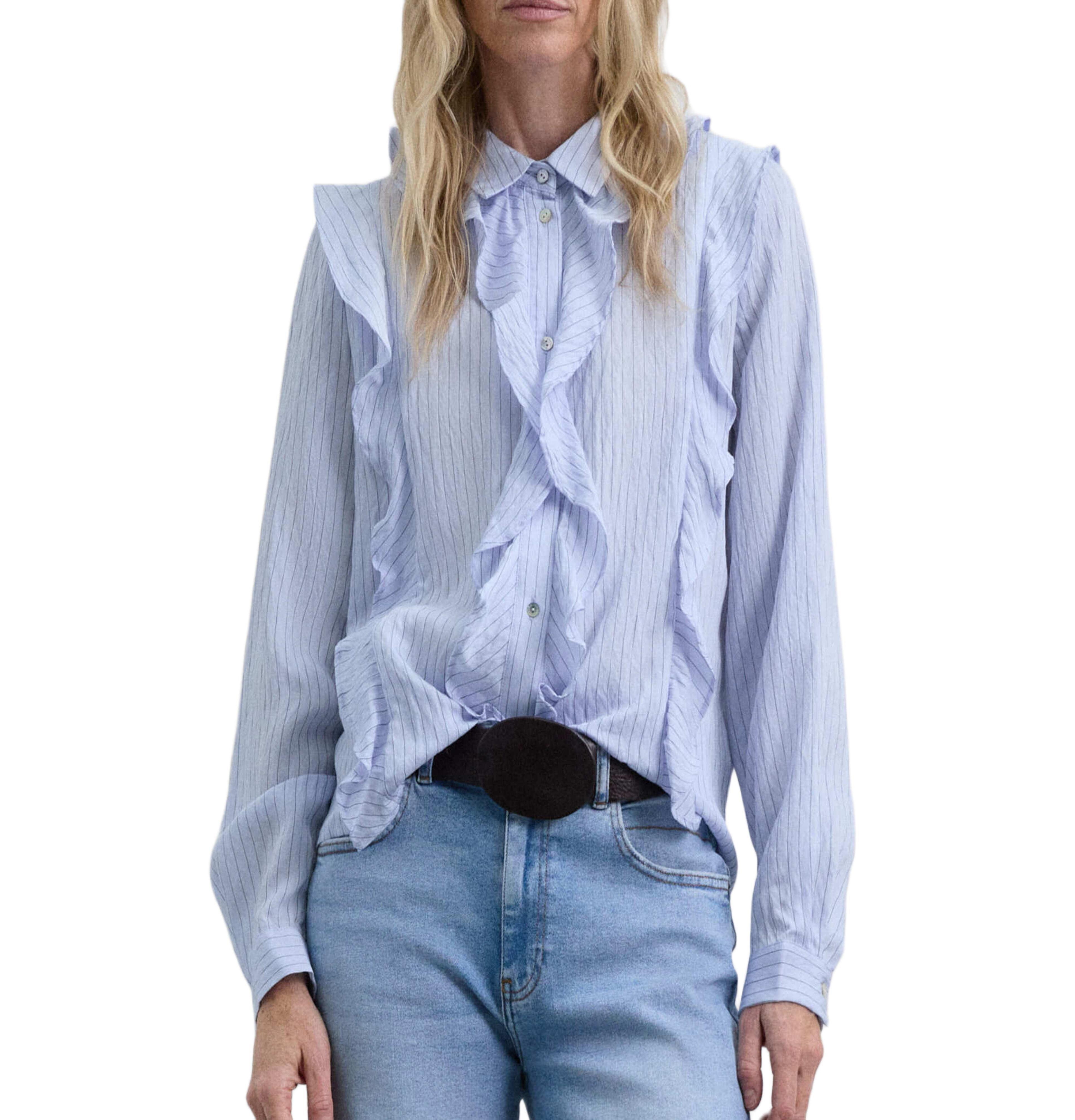 Scalpers Women's Stripesfrill Shirt