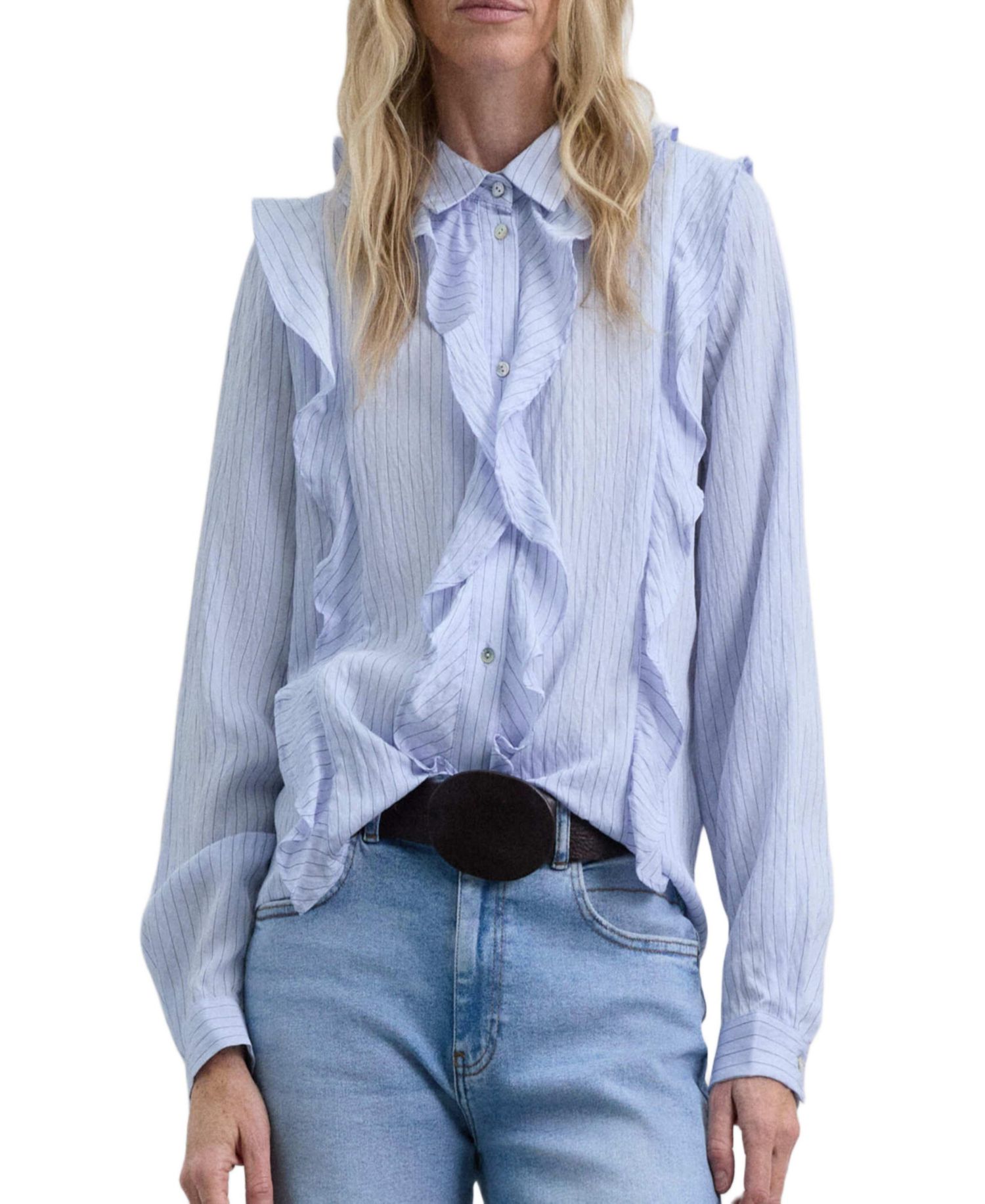 Women's Stripesfrill Shirt