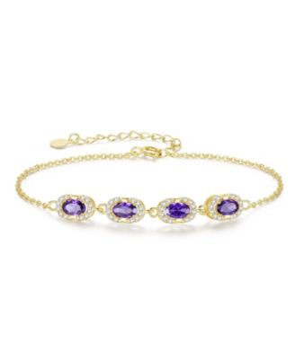 Birthstone Bracelet Women Dainty Link Jewelry Gift