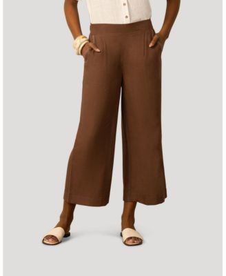 Women's Cable and Gauge Linen Blend Pull On Crop Pant