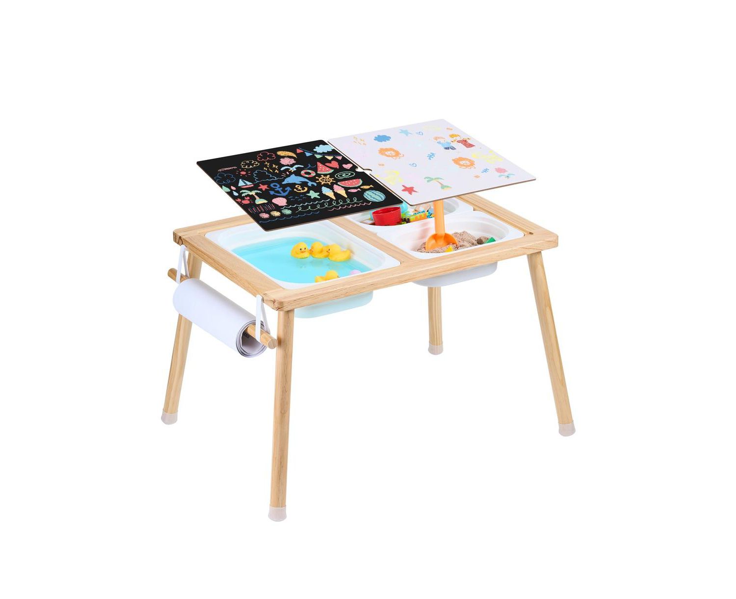 Sand and Water Wooden Convertible-Top Activity Table for Ages 3+