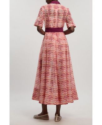 karen millen short sleeve dress Karen Millen Textured Tweed Tailored Pocket Front Shorts Sleeve Midi Dress in Olive