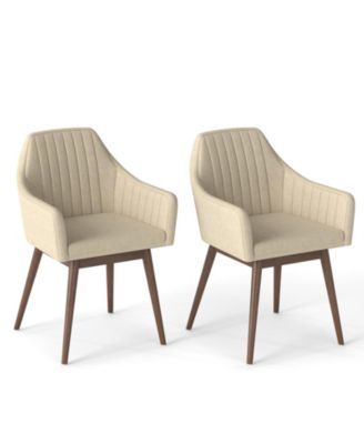 Dining Chairs Set of 2 Upholstered Accent Chairs with Cushion Seat and Backrest
