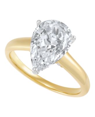 IGI Certified Lab Grown Pear Diamond (3-1/4 ct. t.w.) Ring in 14k Yellow and White Gold or 14k White Gold
