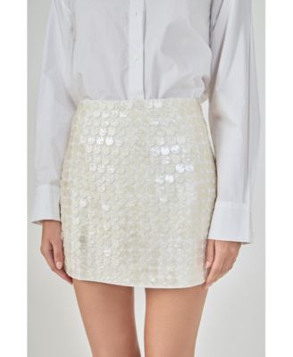Women'S Circle Mother Of Pearls Mini Skirt