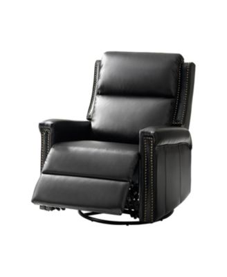 Medlin Transitional Faux Leather Dual Motor Swivel Rocker Recliner with USB Ports