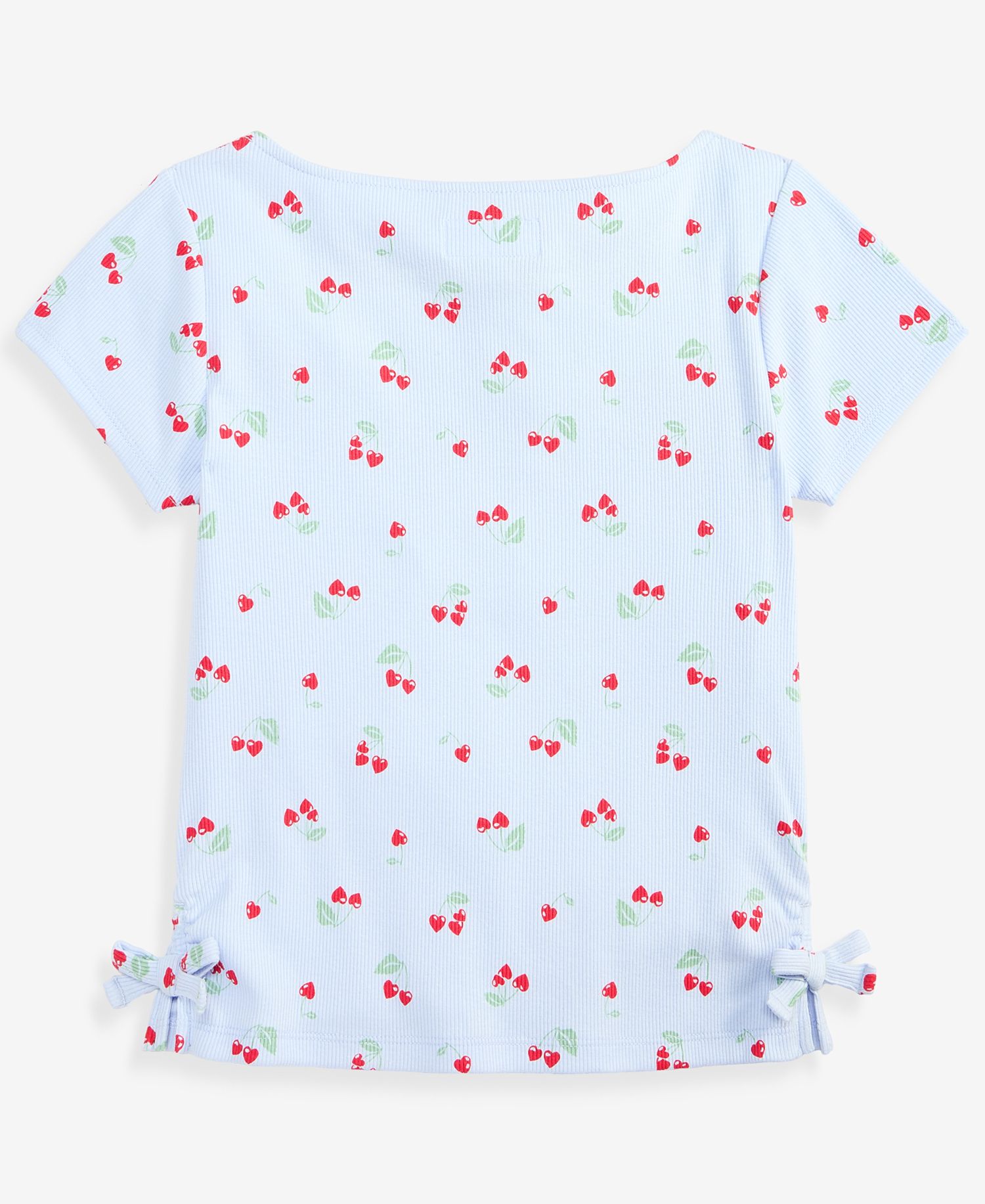 Girls' 5-20 Cherries-Print Ribbed T-Shirt