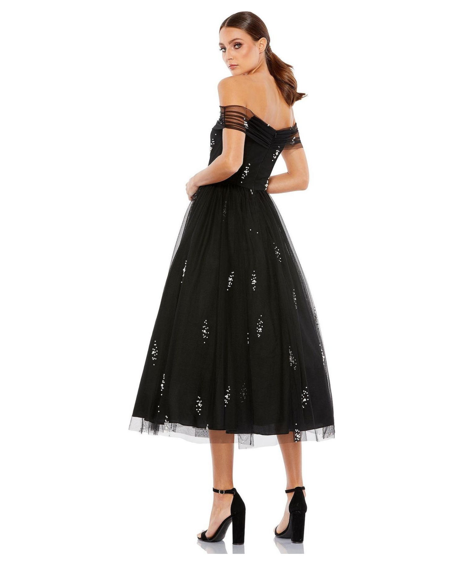 Women's Long Sleeve Taffeta 3D Flower Ball Gown