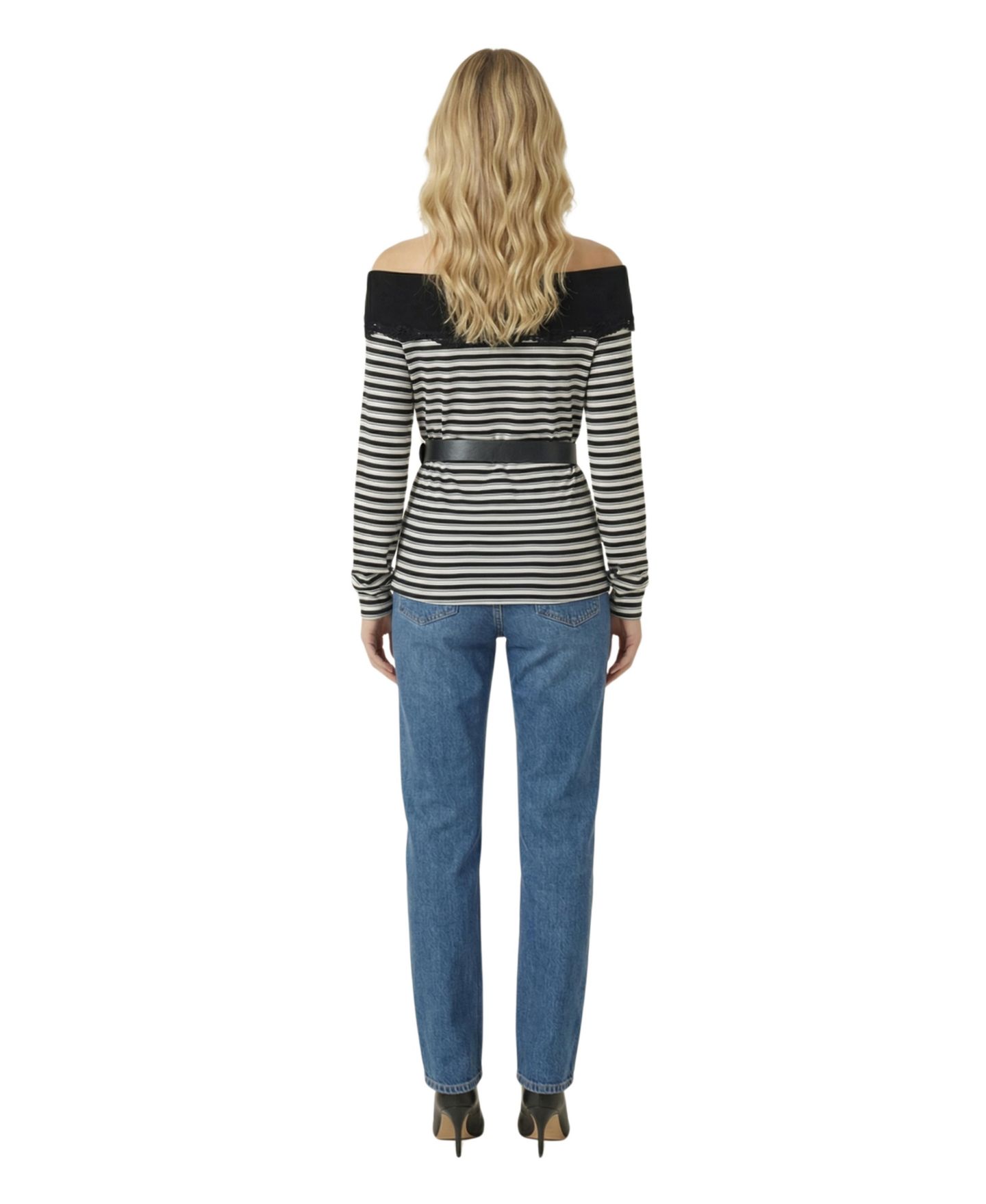 Женский топ Modenaire Off-The-Shoulder Striped Knit — фото 2