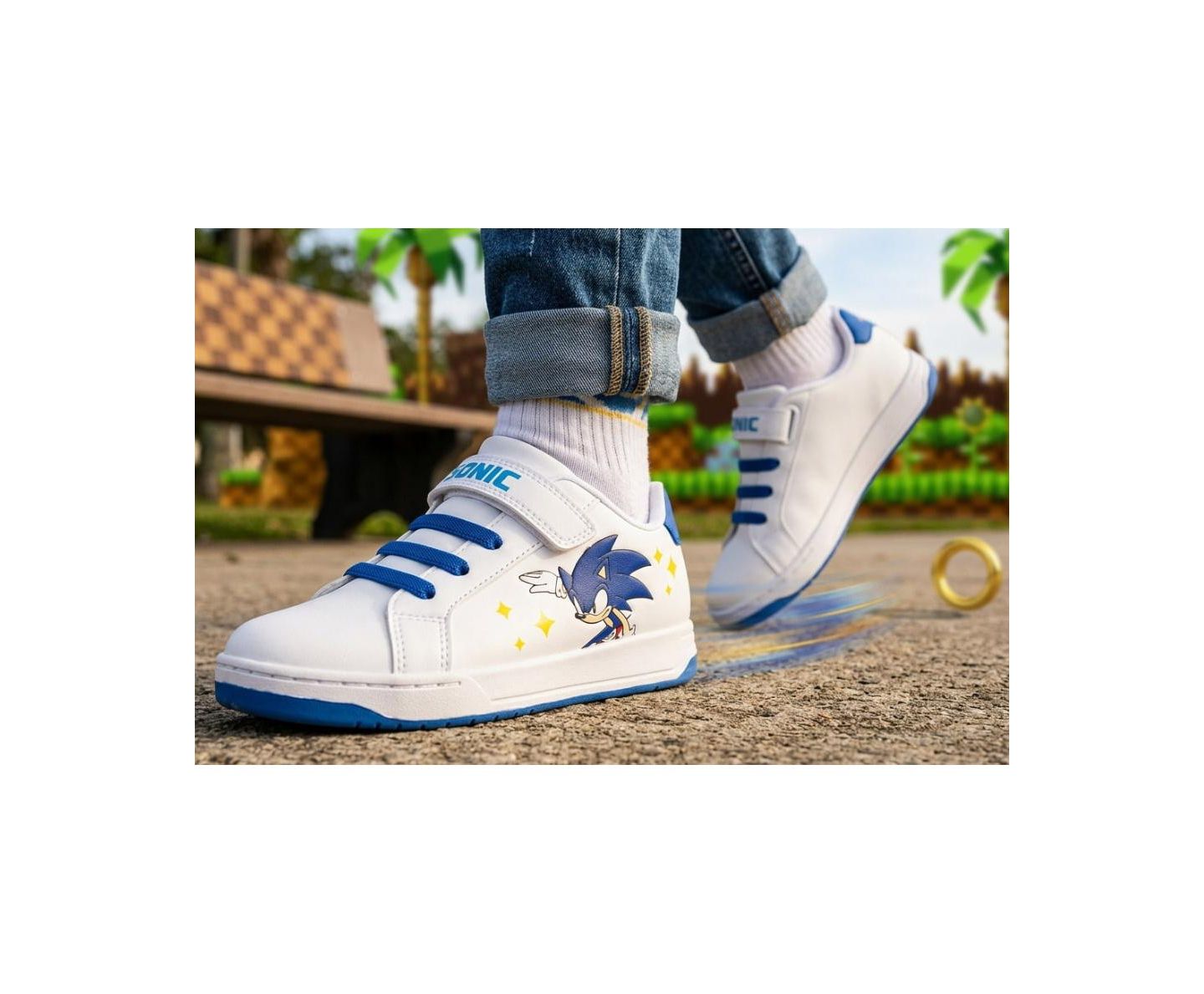 Кроссовки Sonic The Hedgehog Fast Dash Court Sneakers для мальчиков, цвет: Белый синий — фото 8