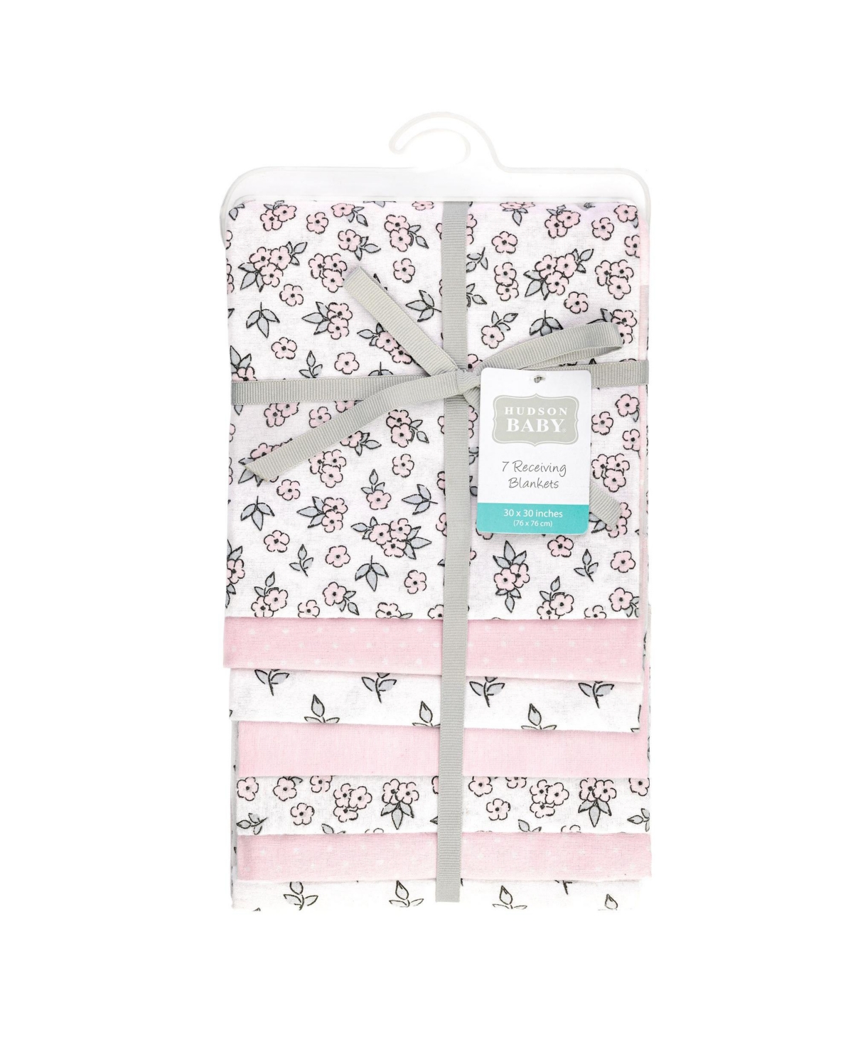 Hudson Baby Girl Cotton Poly Flannel Receiving Blankets Bundle 7-Pack, One Size