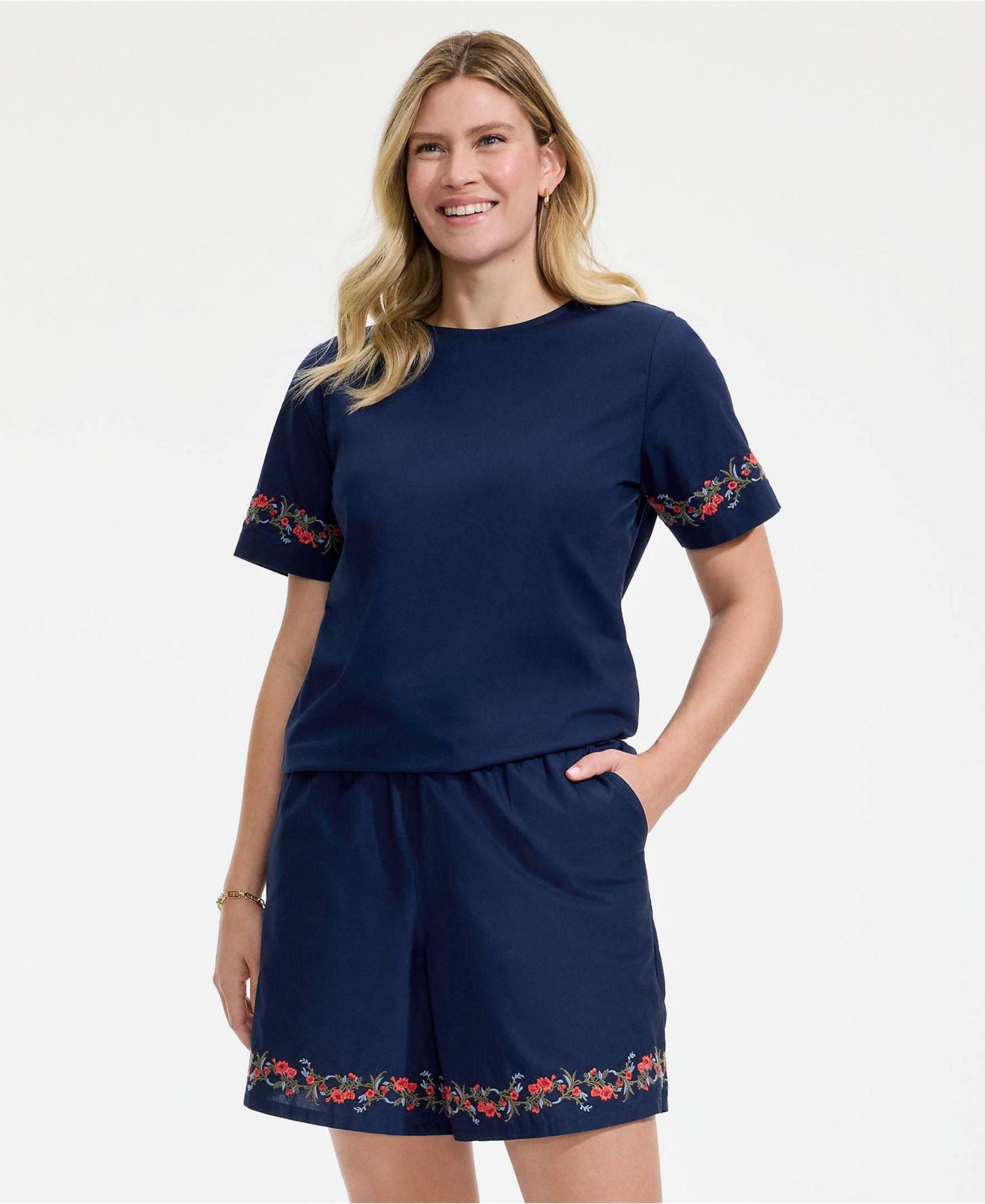 Women's Poplin Eyelet T - Shirt