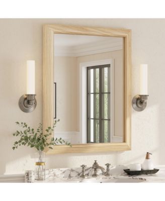 28" x 36" Inch Thick Metal Framed Wall Mirrors for Bedroom, Rectangle Wall-Mounted Mirrors