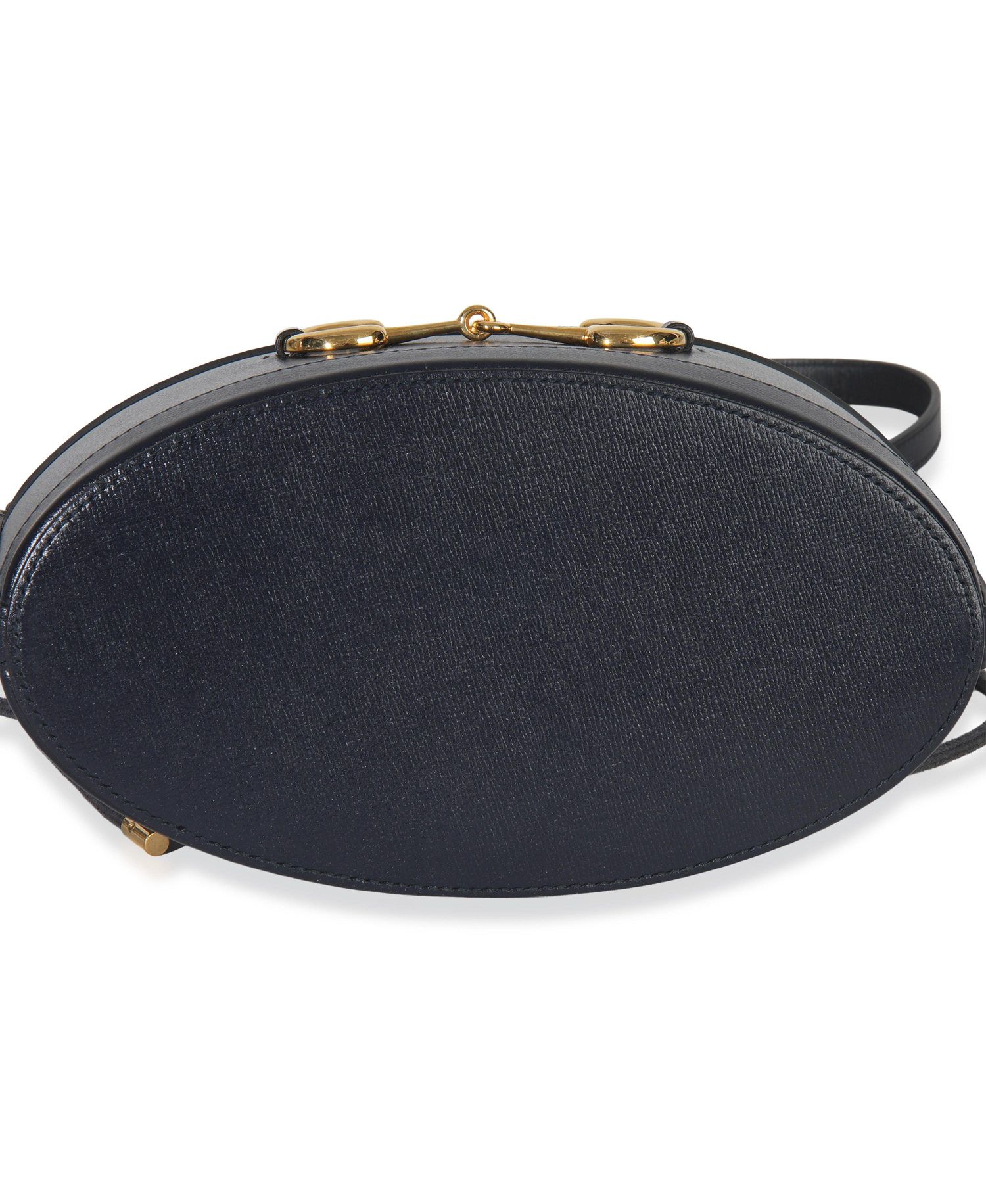 Red Navy Calfskin Horsebit 1955 Drawstring Bucket Bag