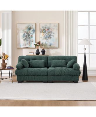 88" Cloud Loveseat Sofa, Modular Sectional Sofa, Modern Oversized Sleeper Couch with Armrests and Pillows, Deep 2-Seat for Living Room