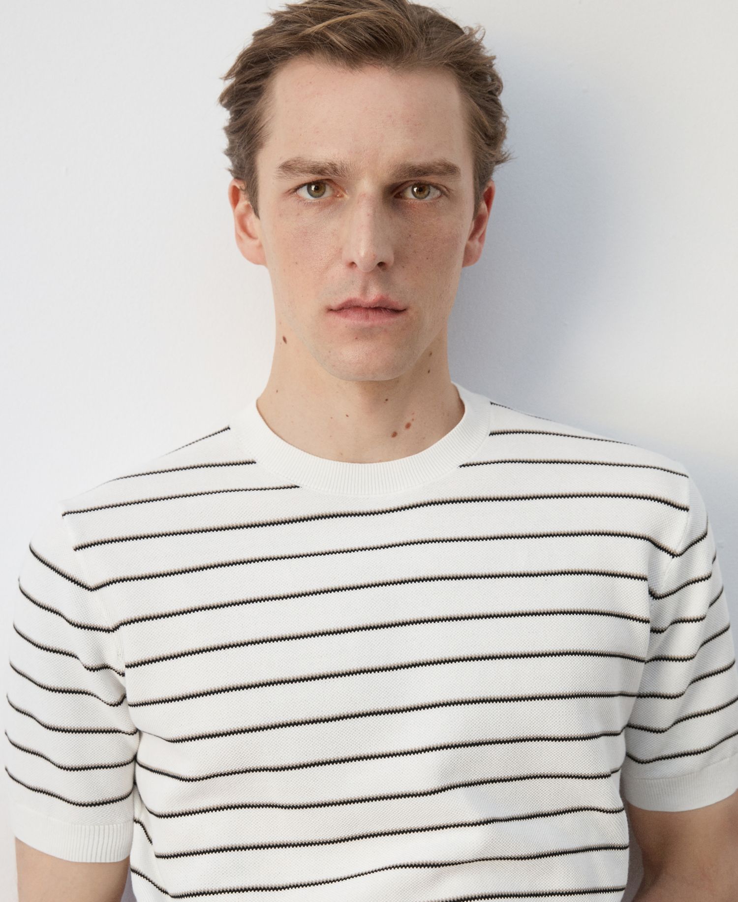 Men's Striped Knit Cotton T-Shirt