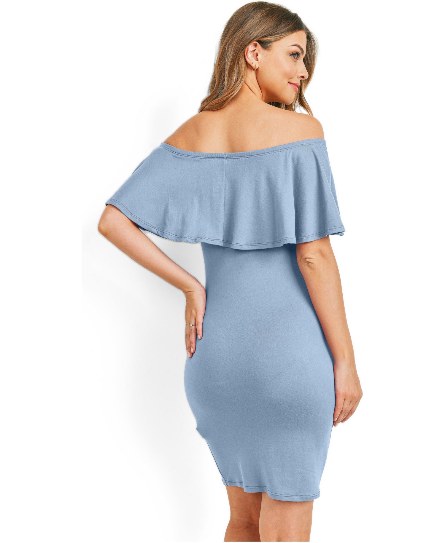 Women's Off-The-Shoulder Ruffle Bodycon Dress