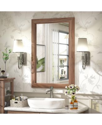 24" x 36" Inch Thick Metal Framed Wall Mirrors for Bedroom, Rectangle Wall-Mounted Mirrors