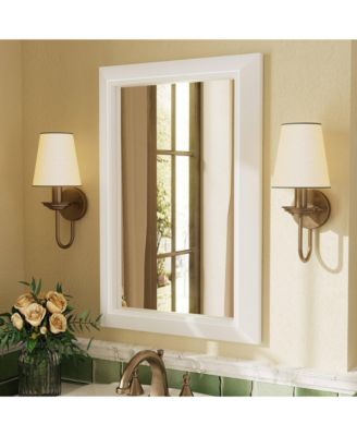 16" x 24" Inch Thick Metal Framed Wall Mirrors for Bedroom, Rectangle Wall-Mounted Mirrors