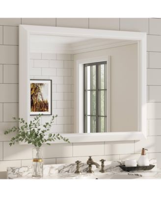 32" x 40" Inch Thick Metal Framed Wall Mirrors for Bedroom, Rectangle Wall-Mounted Mirrors