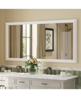 60" x 30" Inch Thick Metal Framed Wall Mirrors for Bedroom, Rectangle Wall-Mounted Mirrors