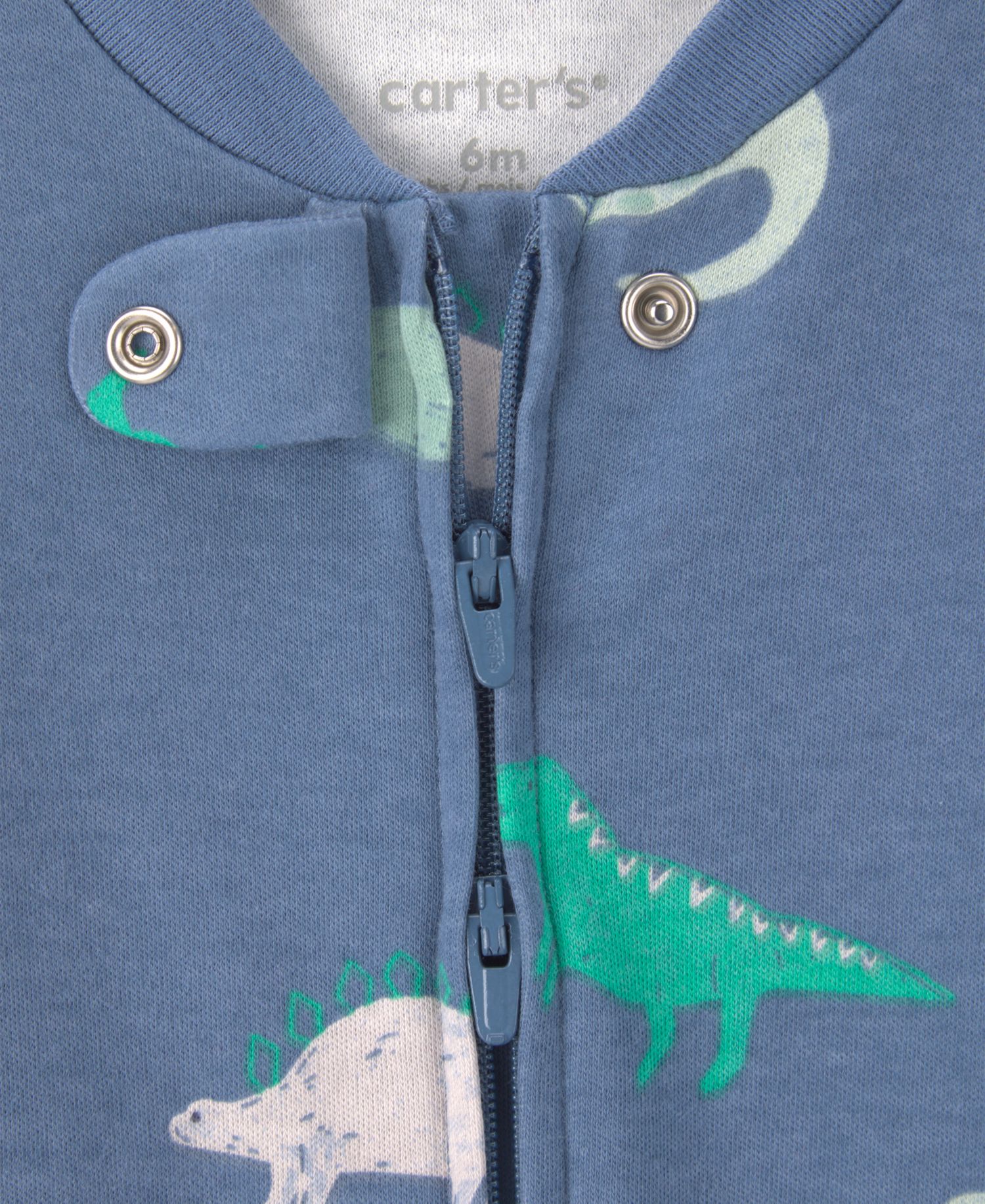Baby Boy's Dinosaur Foot Art 2-Way Zip Sleep & Play
