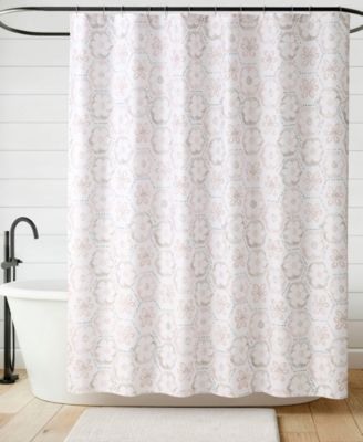 Fabric 13-Piece Shower Curtain Set With Hooks