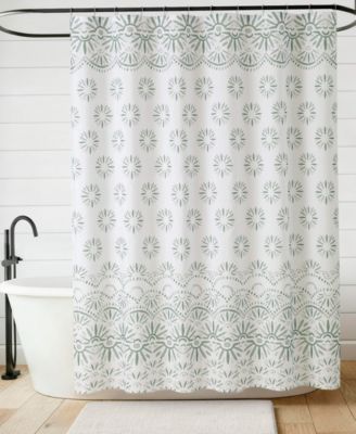 Fabric 13-Pc. Shower Curtain Set  With Hooks