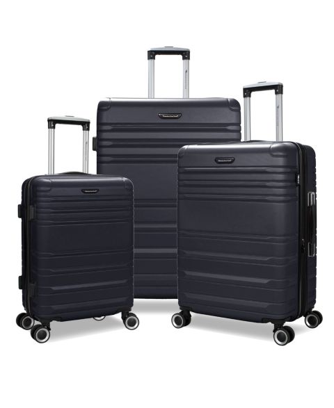 Чемоданы American Green Travel Harbor 3-Piece Hardside Expandable Spinner Luggage Set, цвет: Чёрный