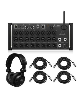 XAir XR18 18-Channel 12-Bus Wireless Digital Mixer for iPad/Android Tablet, Bundle with TAPH100 Headphones and 4x 25' XLR Microphone Cable