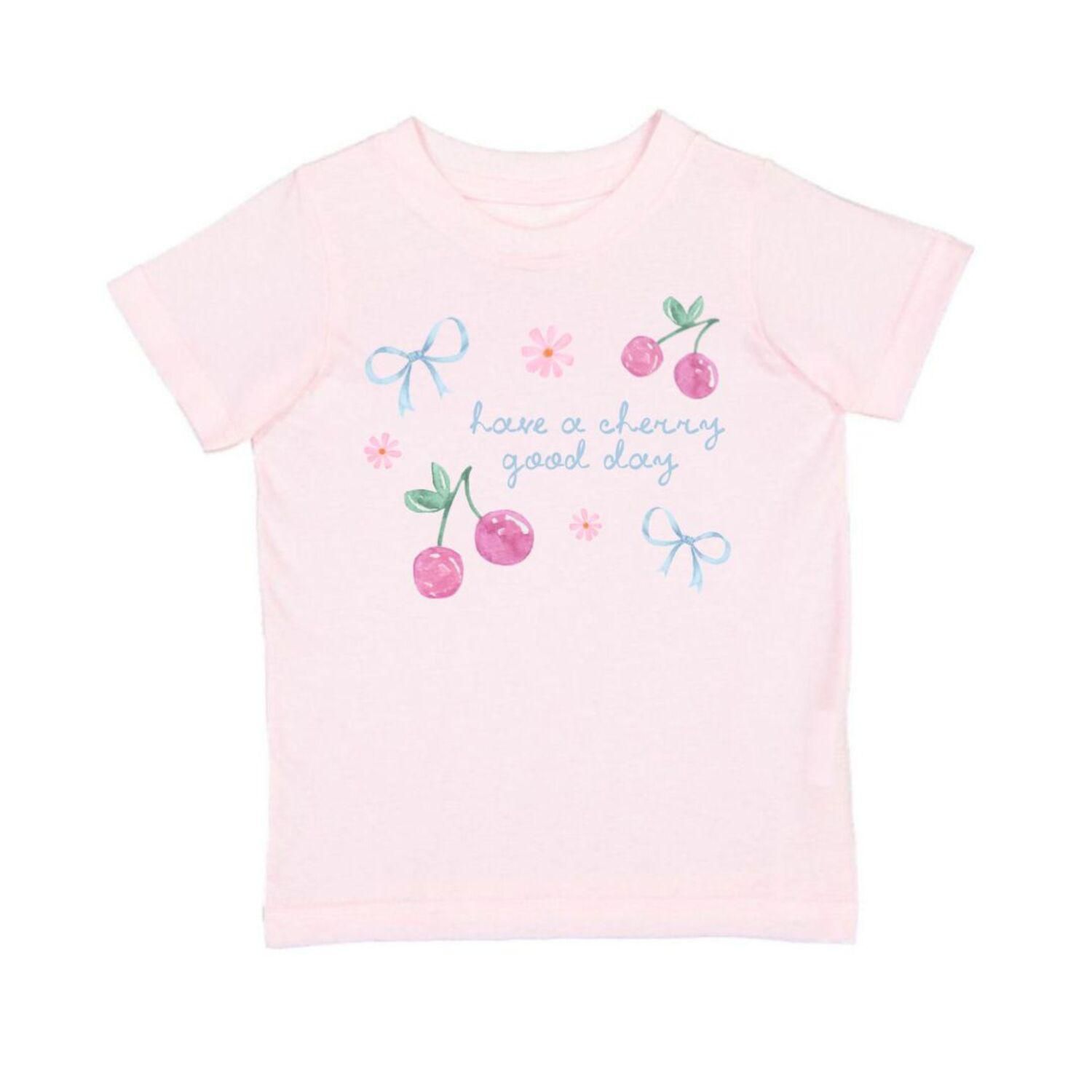 Baby Girls Cherry Good Day Short Sleeve T-Shirt