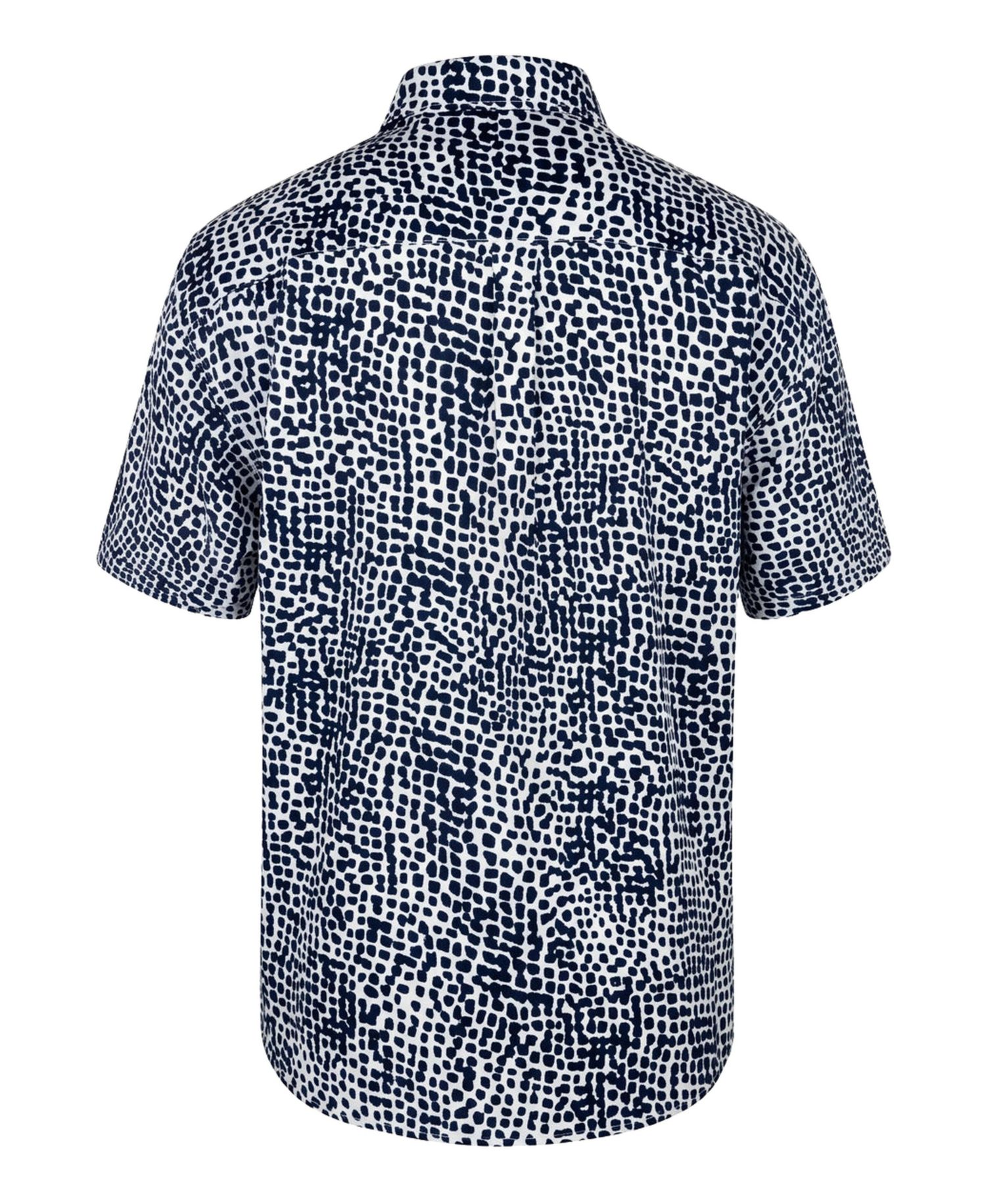 Men's Printed Button Front Short Sleeve Shirt