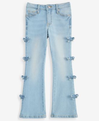 Girls' XS-XL Bow-Trim Flared-Leg Jeans