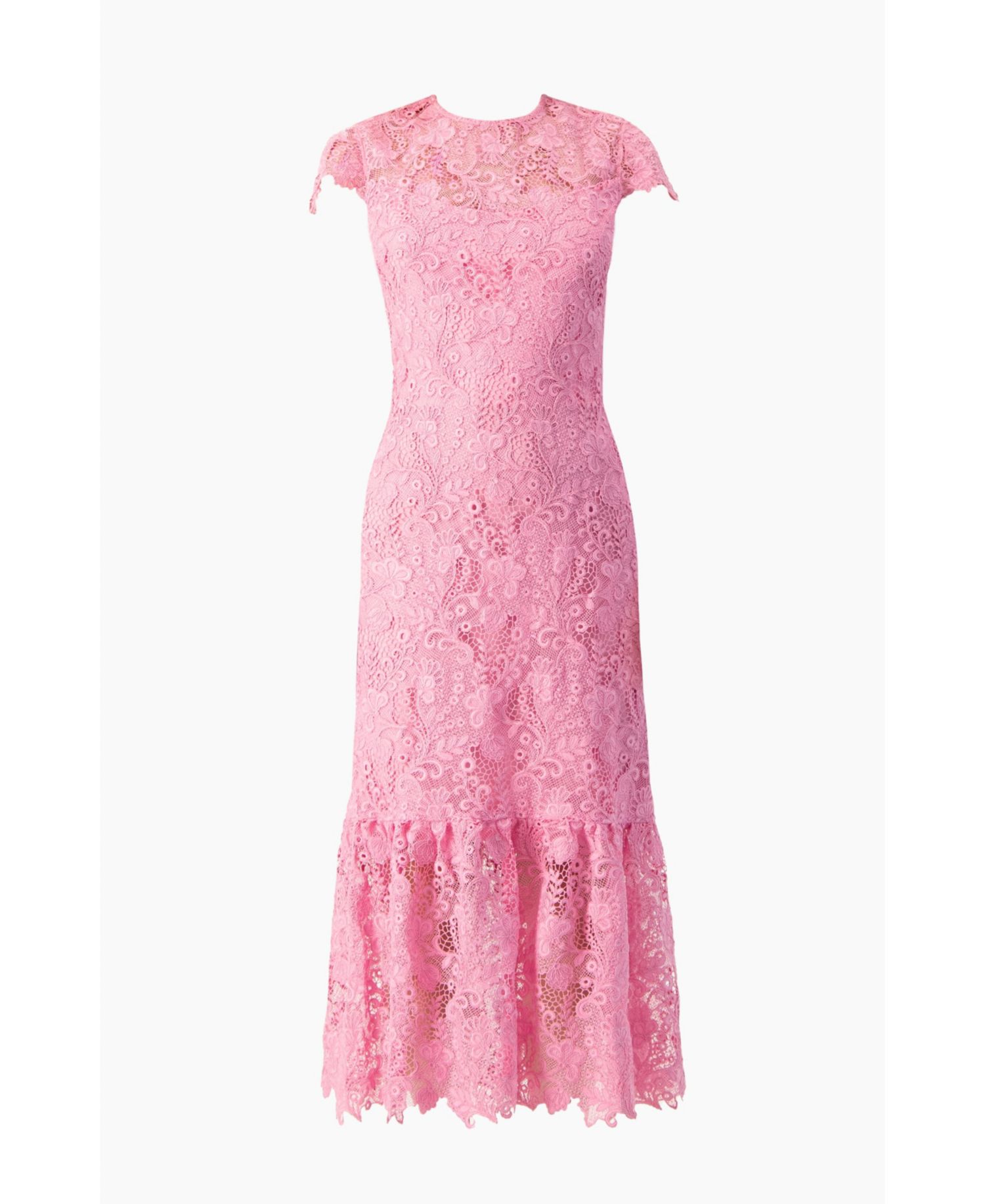 Women's Lace Cap-Sleeve Midi Dress