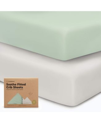 2pk Soothe Fitted Crib Sheets Neutral, Baby Crib Sheets, Fits Standard Nursery Baby Mattress