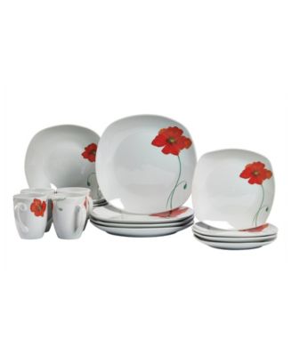 Poppy 16 Pc. Dinnerware Set, Service For 4