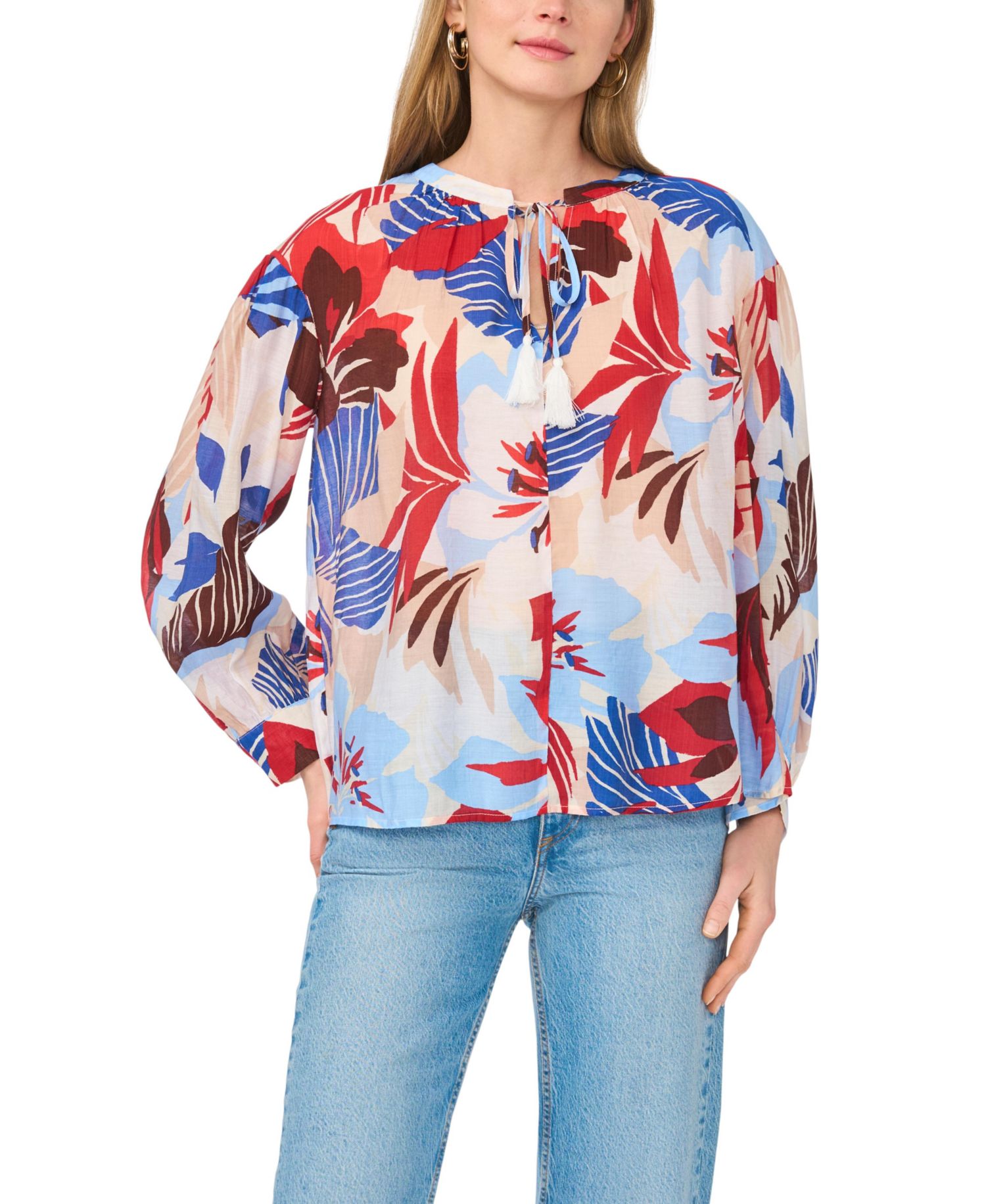 Women's V-Neck Long-Sleeve Blouse