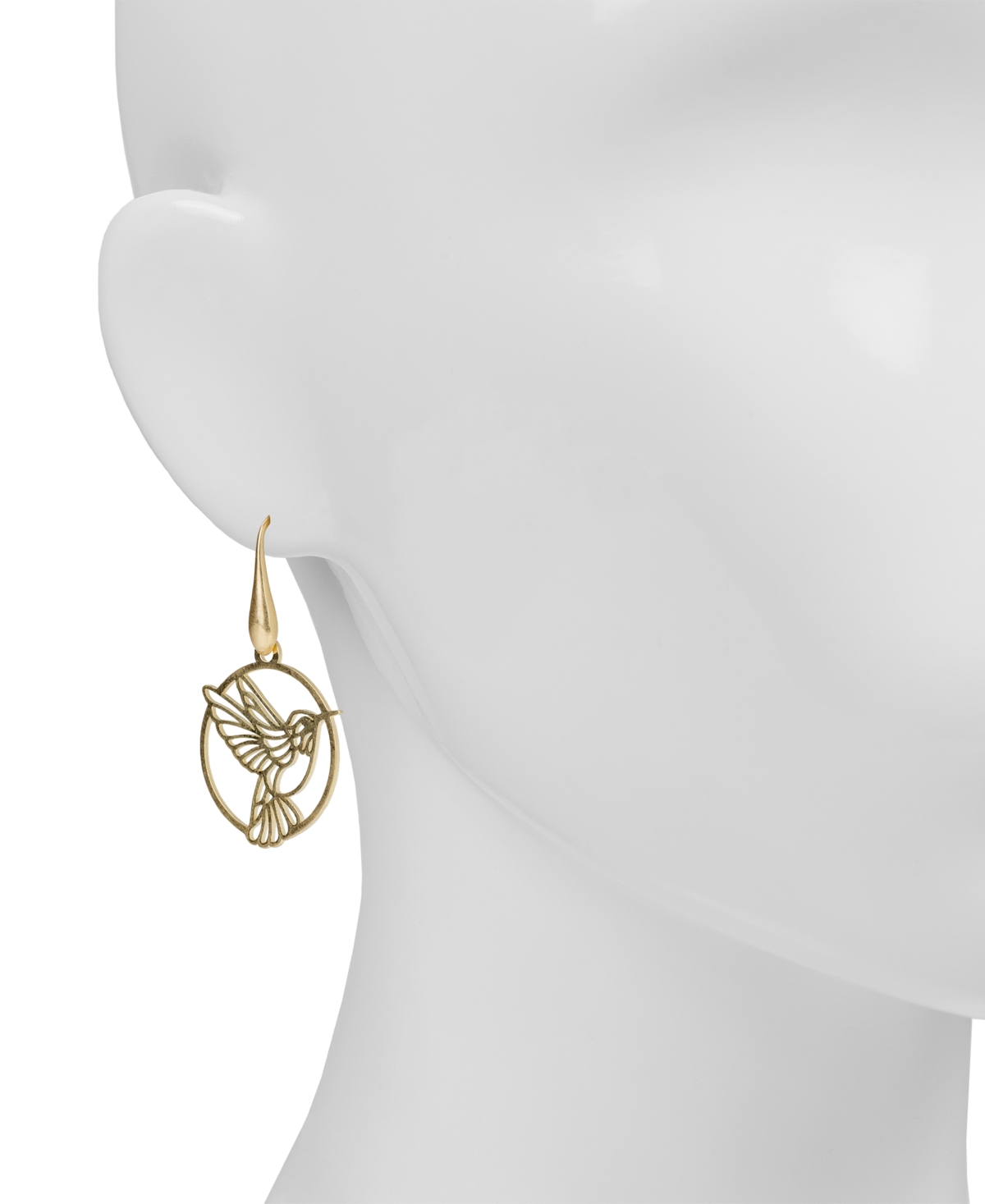 Patricia Nash Enamel Hummingbird Open Wire Drop Earrings