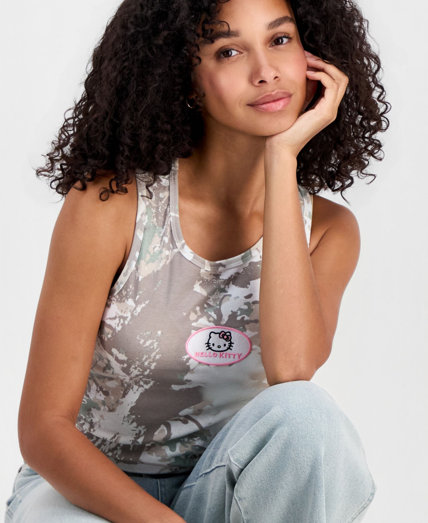 Juniors' Hello Kitty Camouflage Tank Top