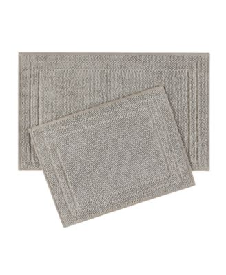 Hunter - Luxe Looped Cotton 2-Piece Bath Mat Set BrowIsland Fossil Brown