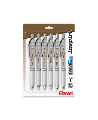 EnerGel Inspire Refillable Gel Pen, 0.7mm, Ink 6-pk