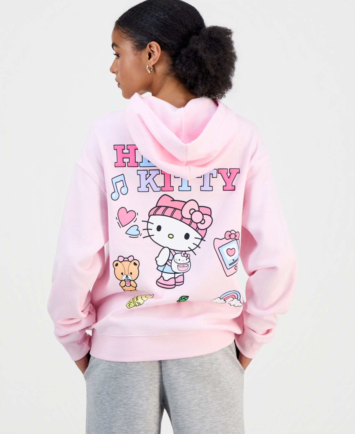 Женское худи Sanrio Juniors' Hello Kitty Graphic, цвет: Ballet Slipper — фото 2