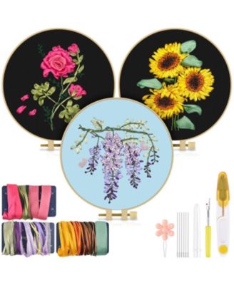 Ribbon Embroidery Kit Adults Beginners Flowers Hand Craft