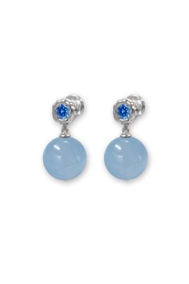 Isla Aquamarine Bead Drop Earrings