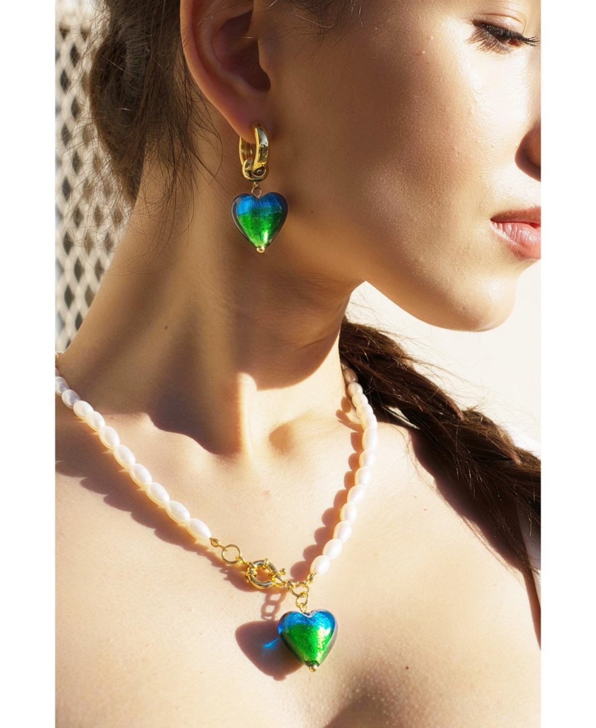 Esmee Glaze Heart Dangle Earrings