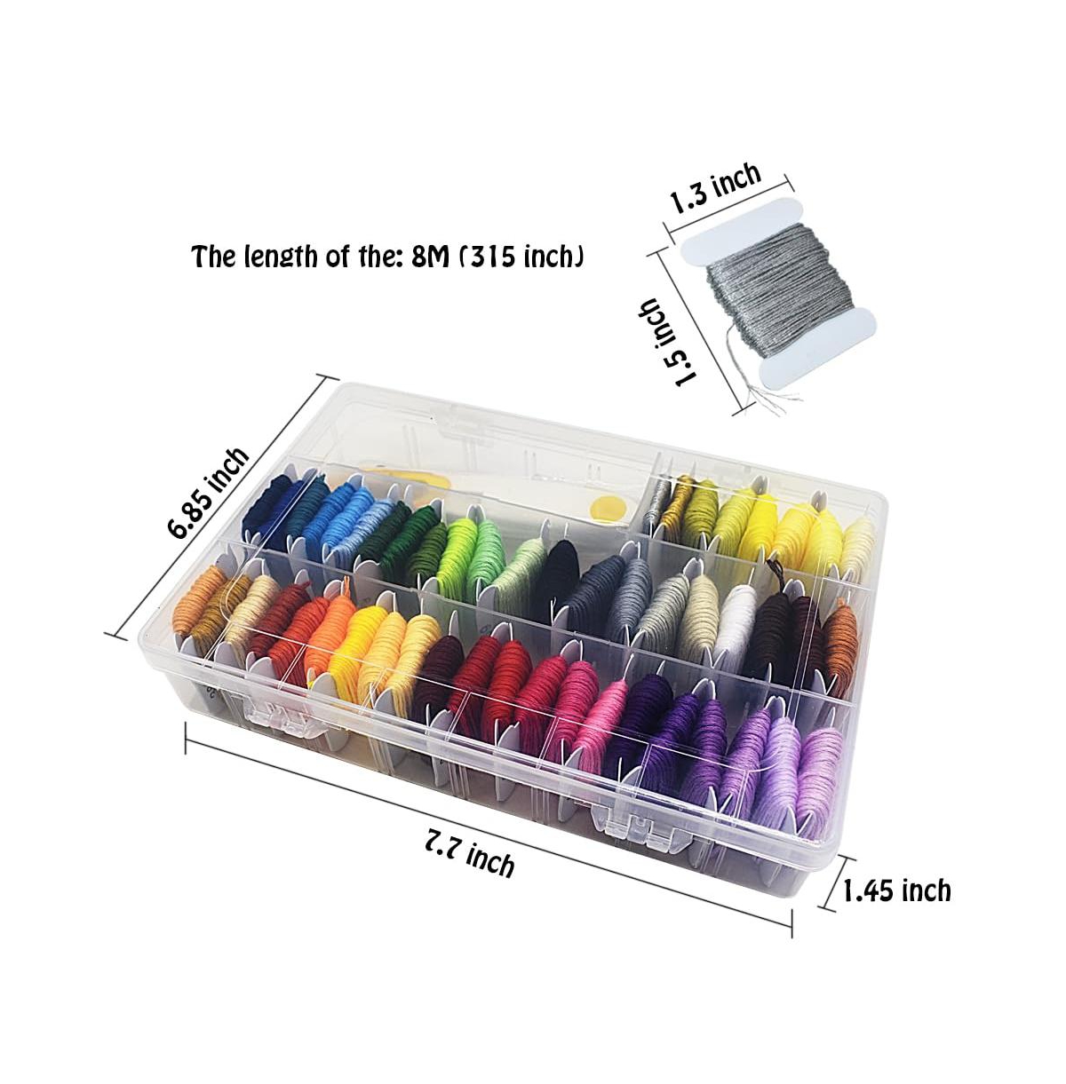 Gnuadz 50 Color Embroidery Floss Cotton Bobbins Bracelets Crafts Kit