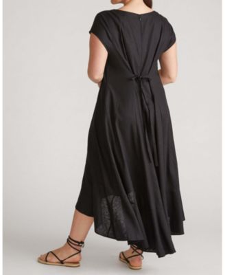 linen flounce dress Universal Standard Plus Size Sunset Linen Flounce Dress