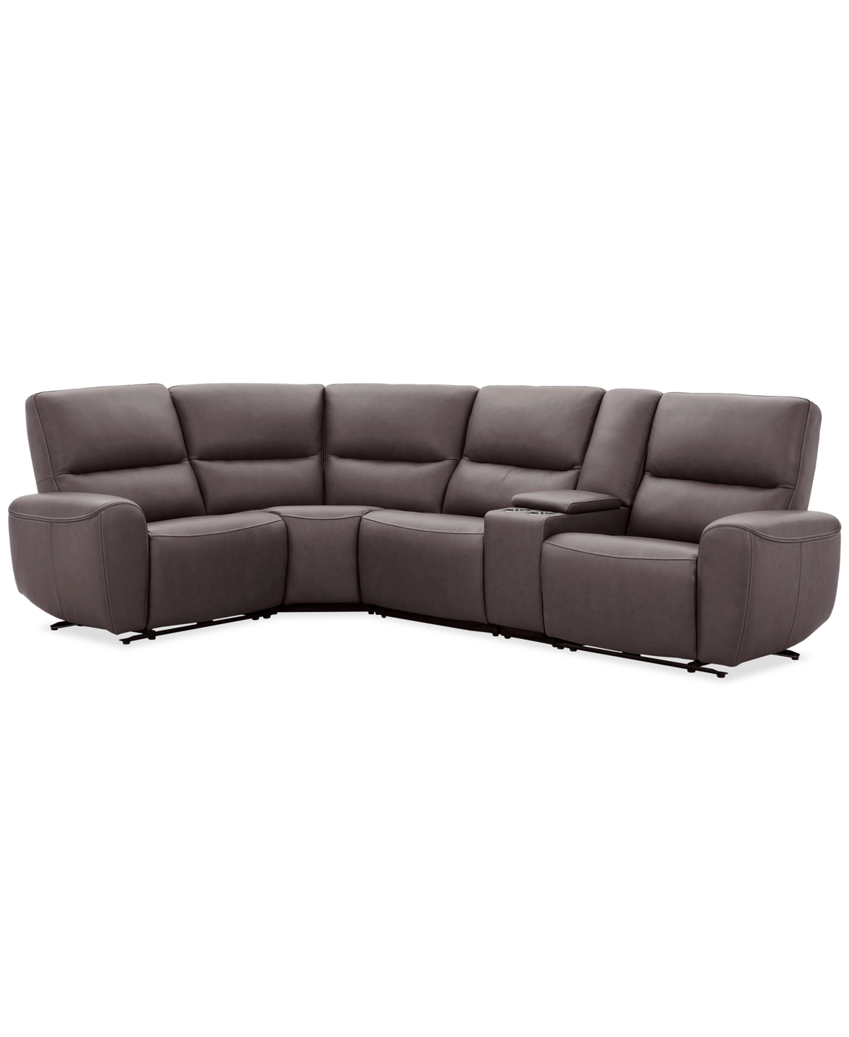 Symond 5-Piece Leather 2 Power Motion Sectional Sofa