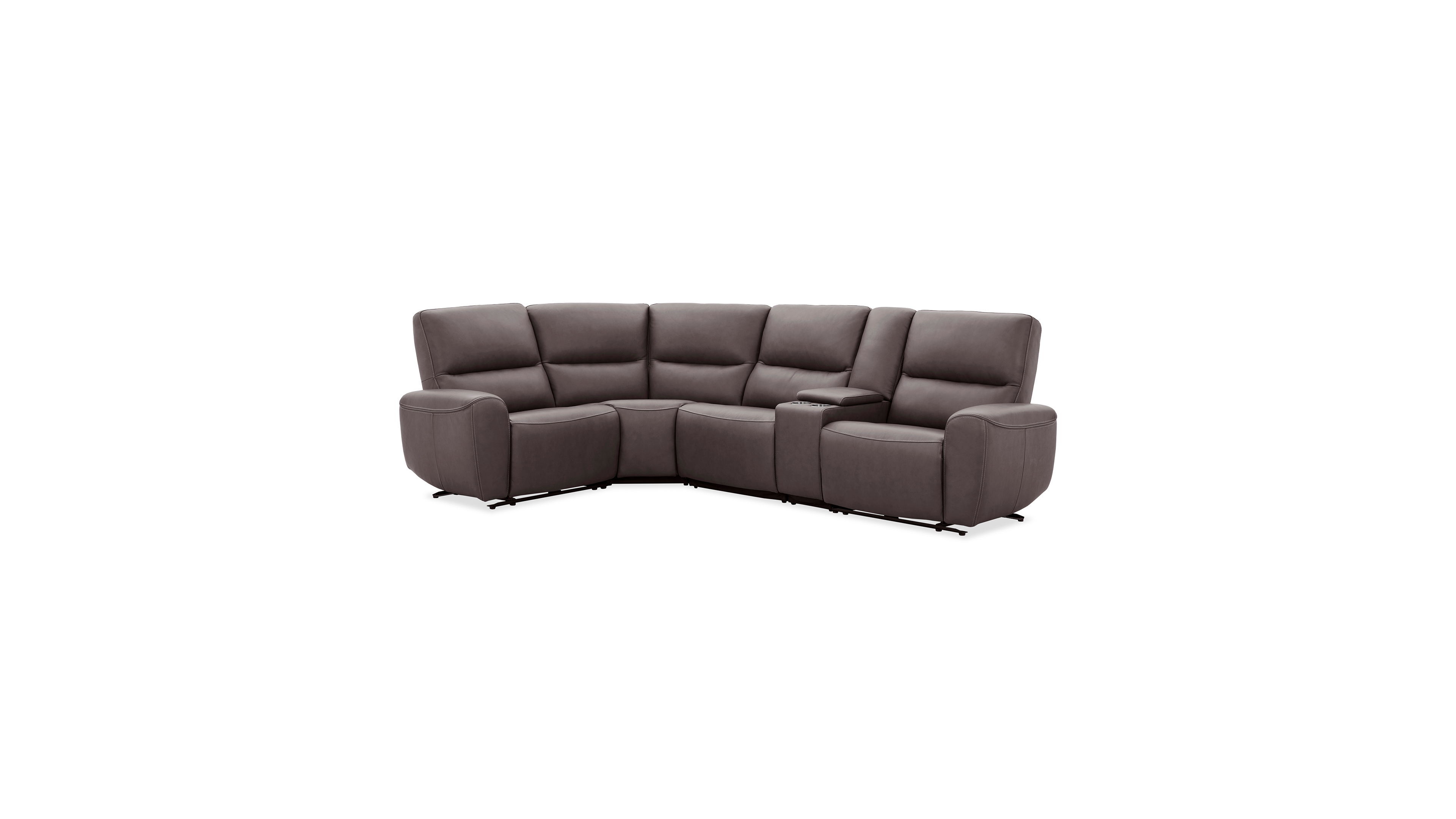 Symond 5-Piece Leather 2 Power Motion Sectional Sofa