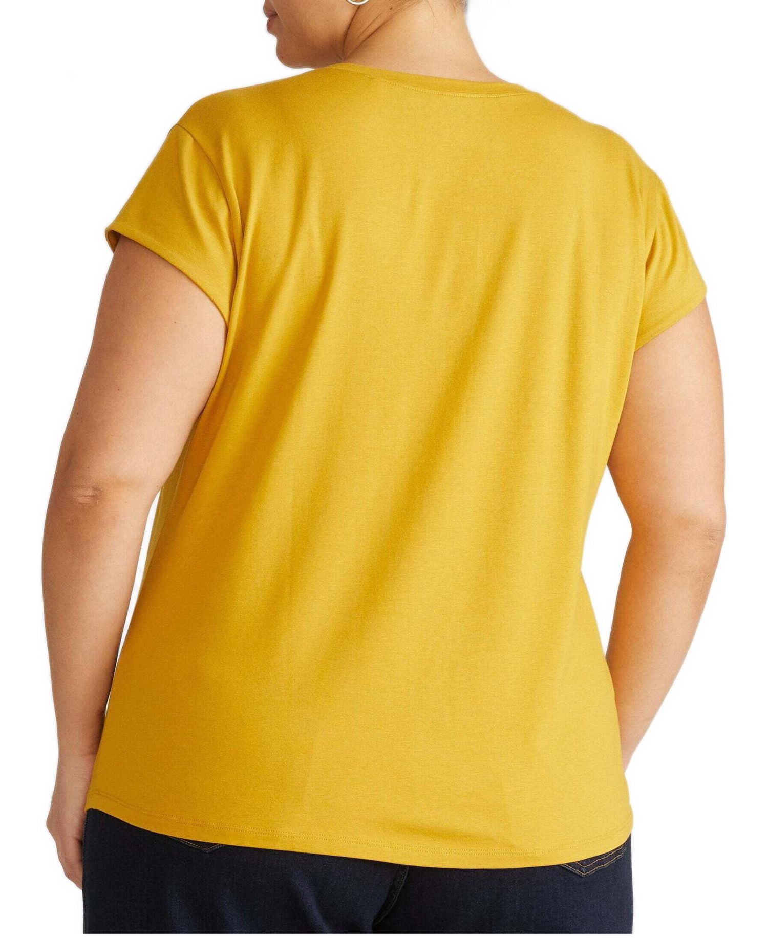 Plus Size Ashley V Neck Cap Sleeve Tee